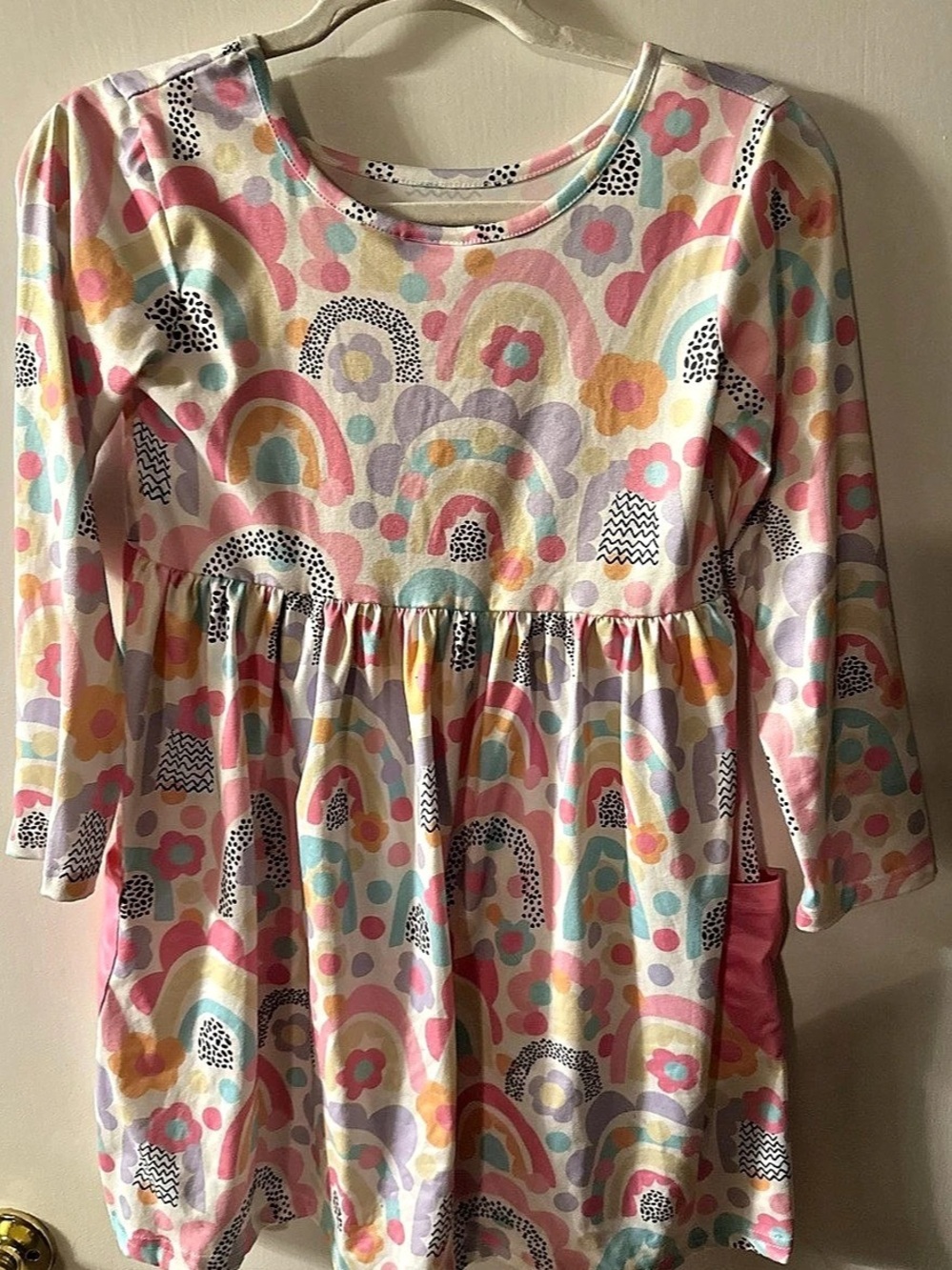 Girls Printed Long Sleeve Dress